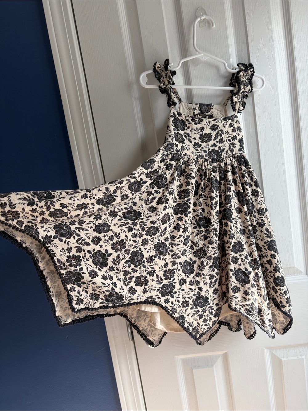 Joie Girls Toddlers Floral Handkerchief Hem Dress Ruffle Strap Size 4T